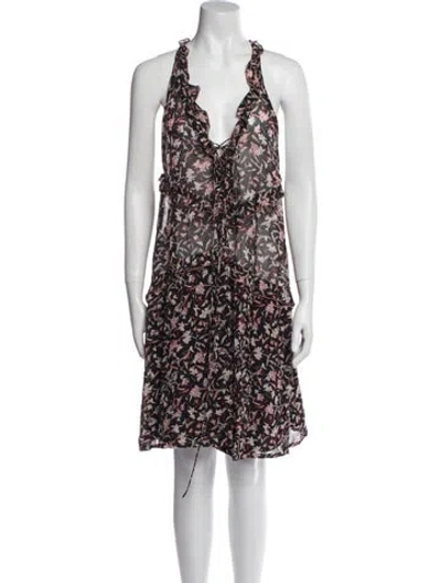 Pre-owned Iro Printed Mini Dress In Black