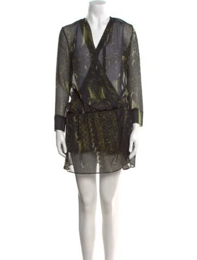 Pre-owned Iro Printed Mini Dress In Black