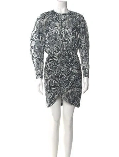 Pre-owned Iro Printed Mini Dress In Black