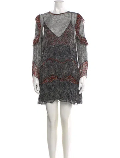 Pre-owned Iro Printed Mini Dress In Black