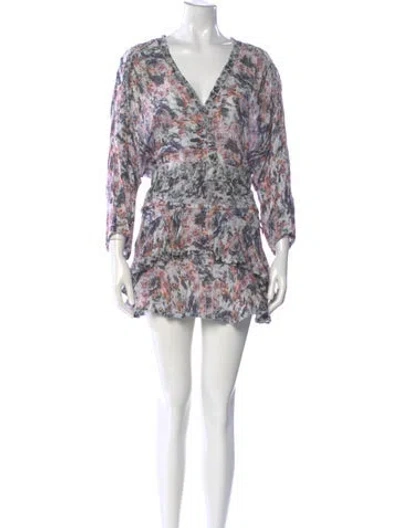 Pre-owned Iro Printed Mini Dress In Black