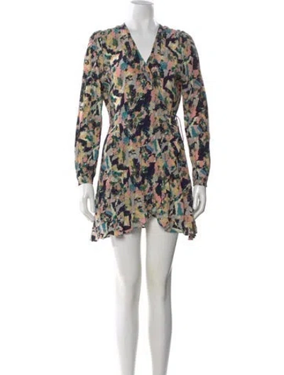 Pre-owned Iro Printed Mini Dress In Black