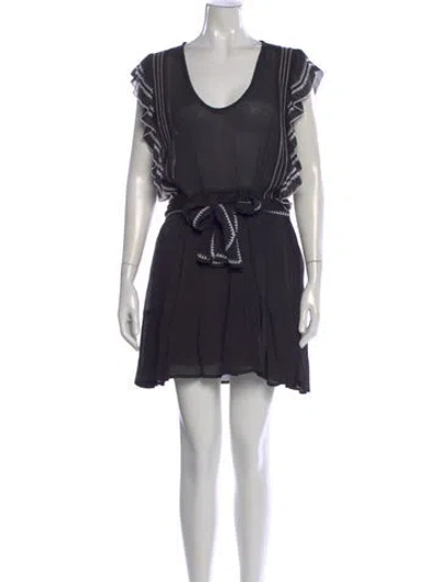Pre-owned Iro Printed Mini Dress In Black