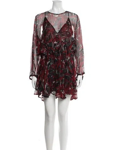Pre-owned Iro Printed Mini Dress In Black