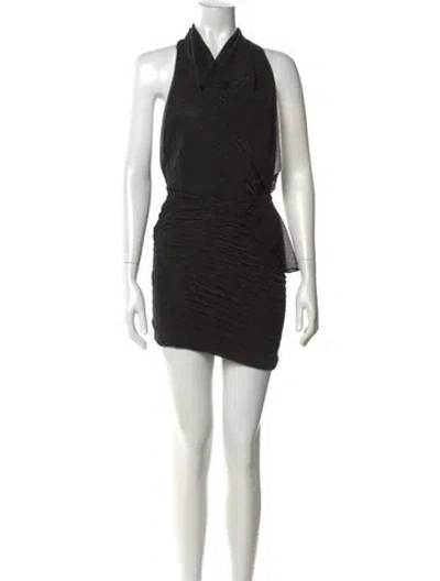 Pre-owned Iro Printed Mini Dress In Black