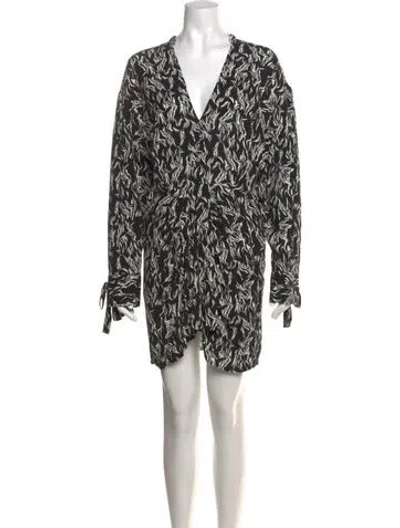 Pre-owned Iro Printed Mini Dress In Black