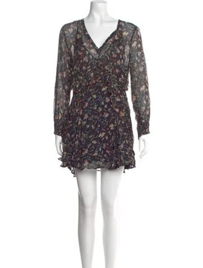 Pre-owned Iro Printed Mini Dress In Black