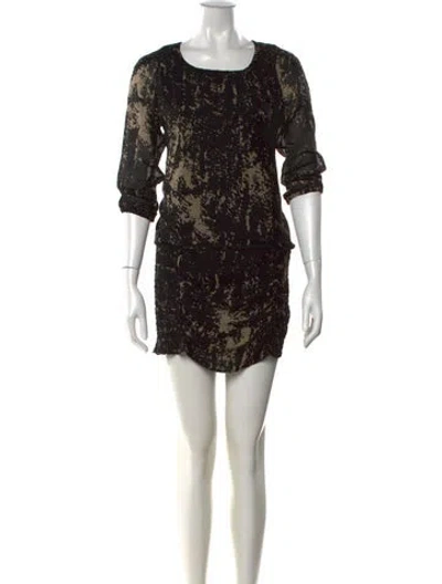 Pre-owned Iro Printed Mini Dress In Black