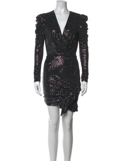 Pre-owned Iro Printed Mini Dress In Black