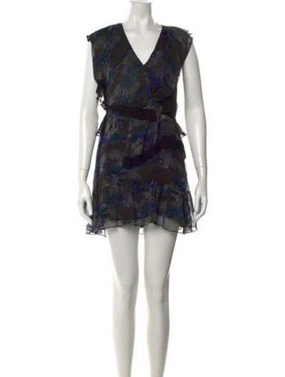 Pre-owned Iro Printed Mini Dress In Black