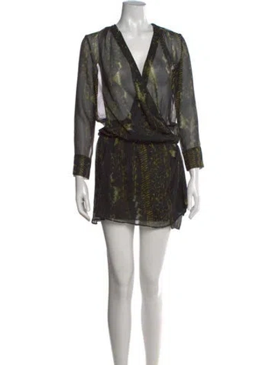 Pre-owned Iro Printed Mini Dress In Black