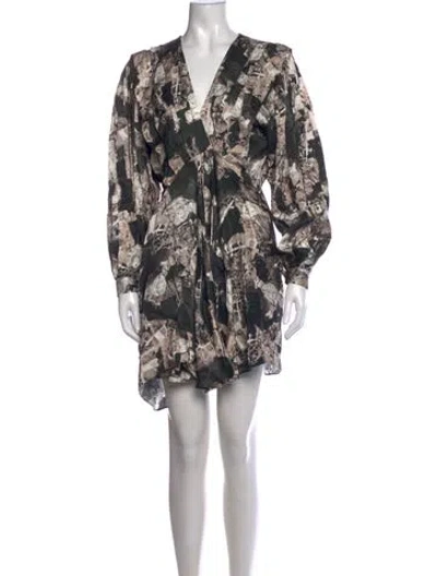 Pre-owned Iro Printed Mini Dress In Black