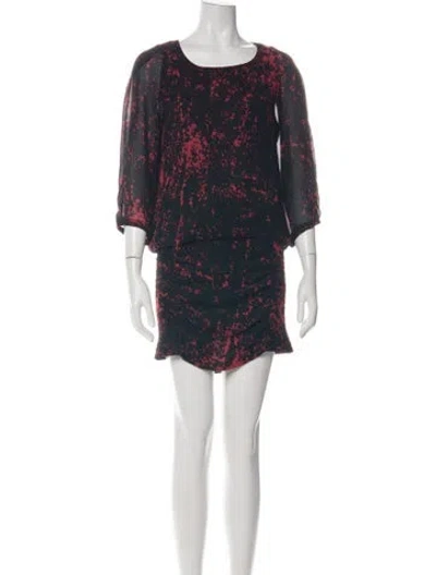 Pre-owned Iro Printed Mini Dress In Black