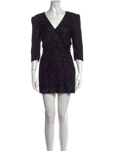 Pre-owned Iro Printed Mini Dress In Black/metallic