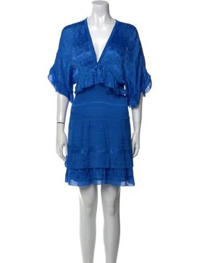 Pre-owned Iro Printed Mini Dress In Blue