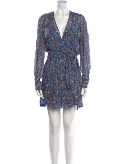 Pre-owned Iro Printed Mini Dress In Blue