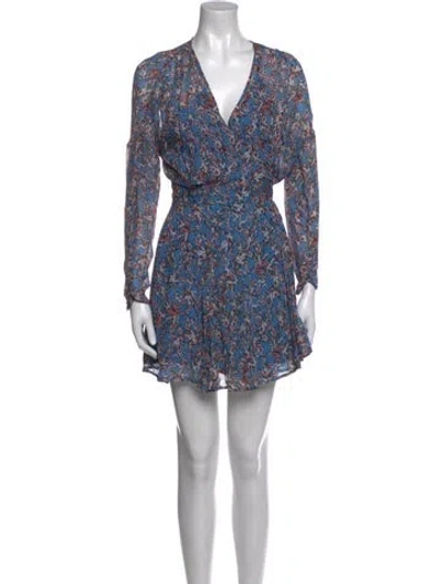 Pre-owned Iro Printed Mini Dress In Blue