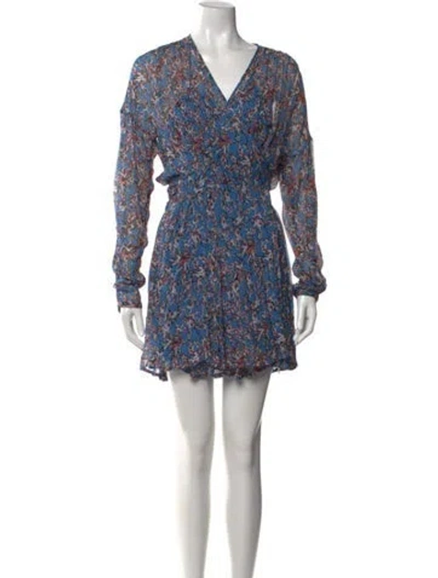 Pre-owned Iro Printed Mini Dress In Blue