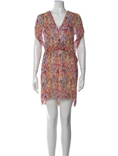 Pre-owned Iro Printed Mini Dress In Blue