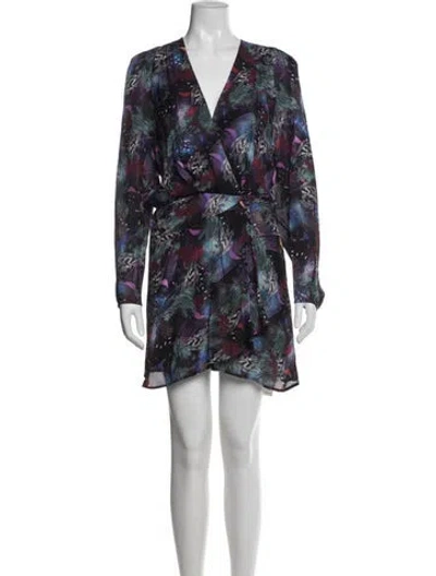 Pre-owned Iro Printed Mini Dress In Blue