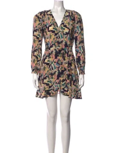Pre-owned Iro Printed Mini Dress In Blue