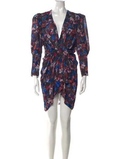 Pre-owned Iro Printed Mini Dress In Blue