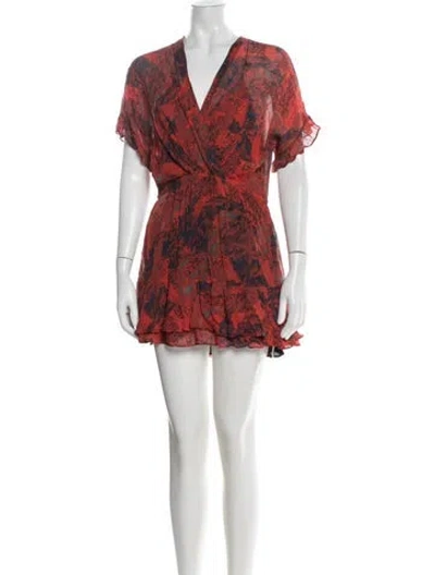Pre-owned Iro Printed Mini Dress In Blue/red