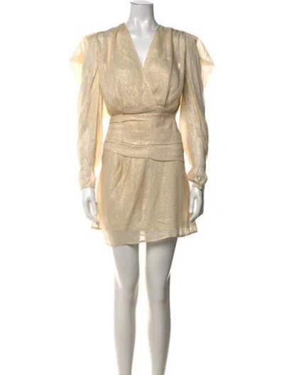 Pre-owned Iro Printed Mini Dress In Gold/metallic
