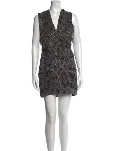 Pre-owned Iro Printed Mini Dress In Gray