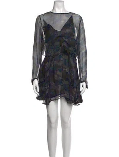 Pre-owned Iro Printed Mini Dress In Gray