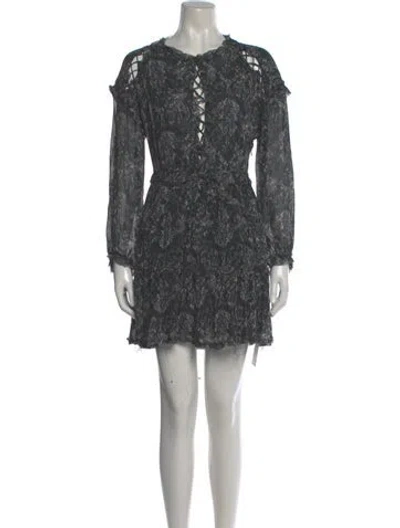 Pre-owned Iro Printed Mini Dress In Green