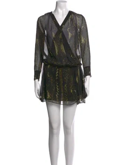 Pre-owned Iro Printed Mini Dress In Green