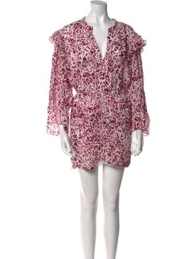 Pre-owned Iro Printed Mini Dress In Neutral