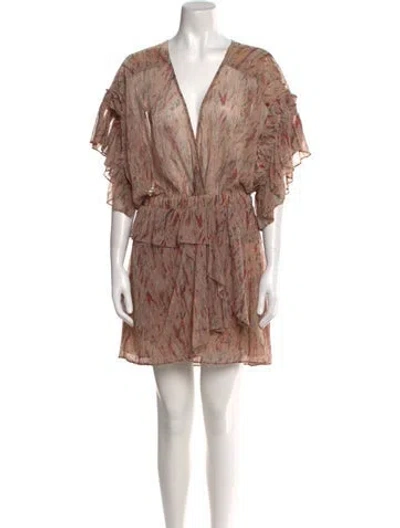 Pre-owned Iro Printed Mini Dress In Neutral