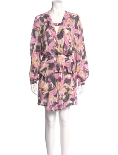 Pre-owned Iro Printed Mini Dress In Pink