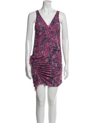 Pre-owned Iro Printed Mini Dress In Pink