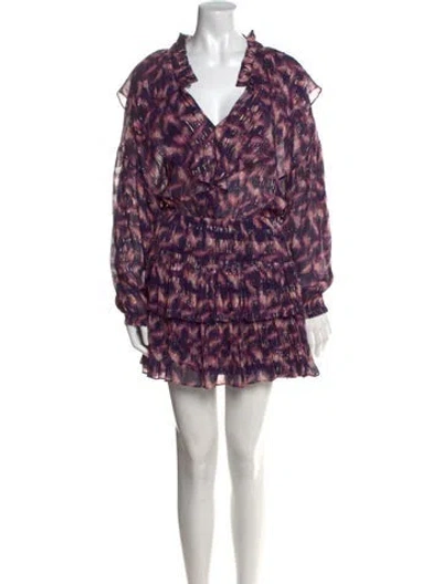 Pre-owned Iro Printed Mini Dress In Purple