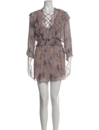 Pre-owned Iro Printed Mini Dress In Purple