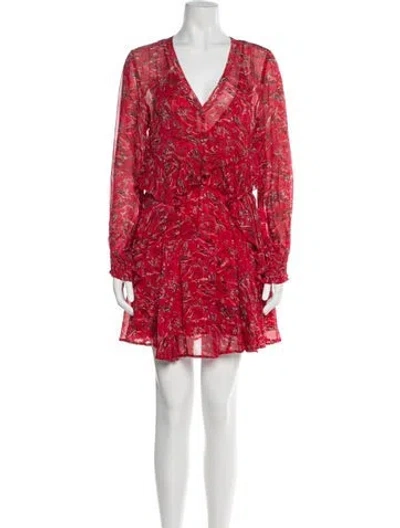 Pre-owned Iro Printed Mini Dress In Red