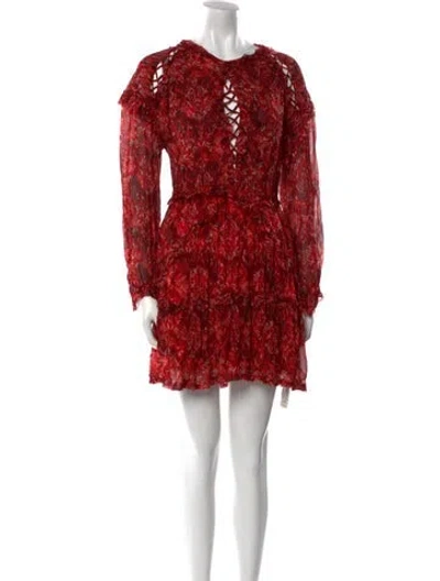 Pre-owned Iro Printed Mini Dress In Red