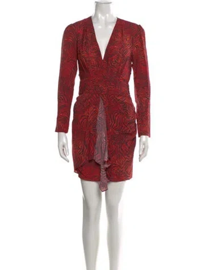 Pre-owned Iro Printed Mini Dress In Red