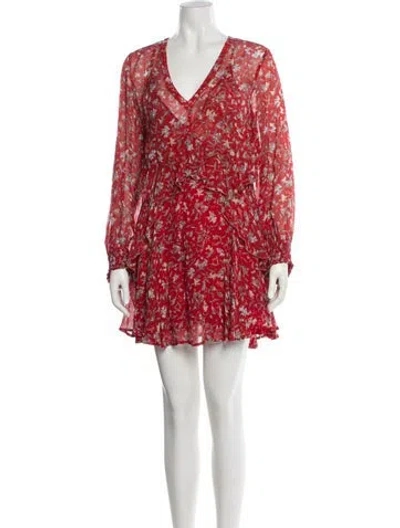 Pre-owned Iro Printed Mini Dress In Red