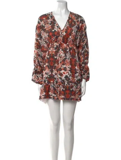 Pre-owned Iro Printed Mini Dress In Red