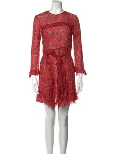 Pre-owned Iro Printed Mini Dress In Red