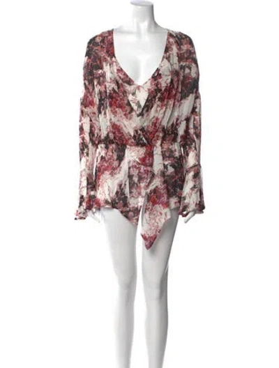 Pre-owned Iro Printed Mini Dress In Red