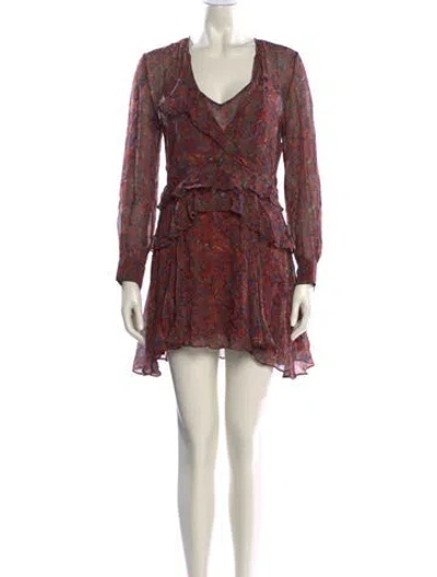 Pre-owned Iro Printed Mini Dress In Red
