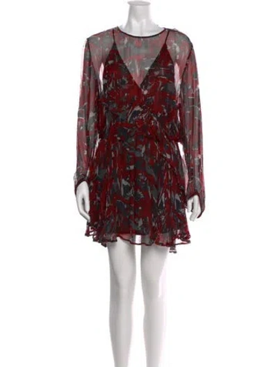 Pre-owned Iro Printed Mini Dress In Red