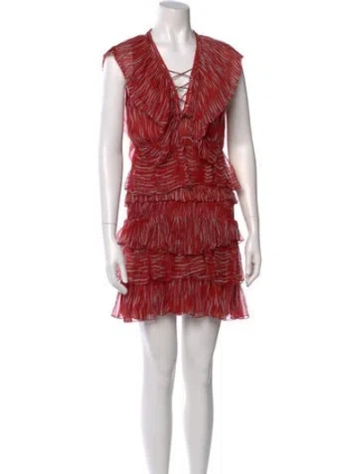 Pre-owned Iro Printed Mini Dress In Red