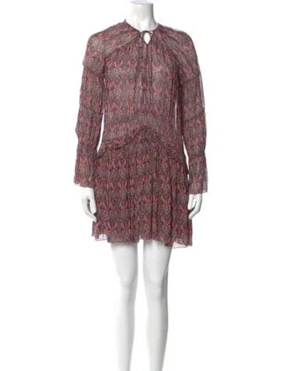 Pre-owned Iro Printed Mini Dress In Red