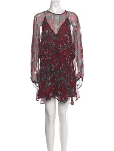 Pre-owned Iro Printed Mini Dress In Red